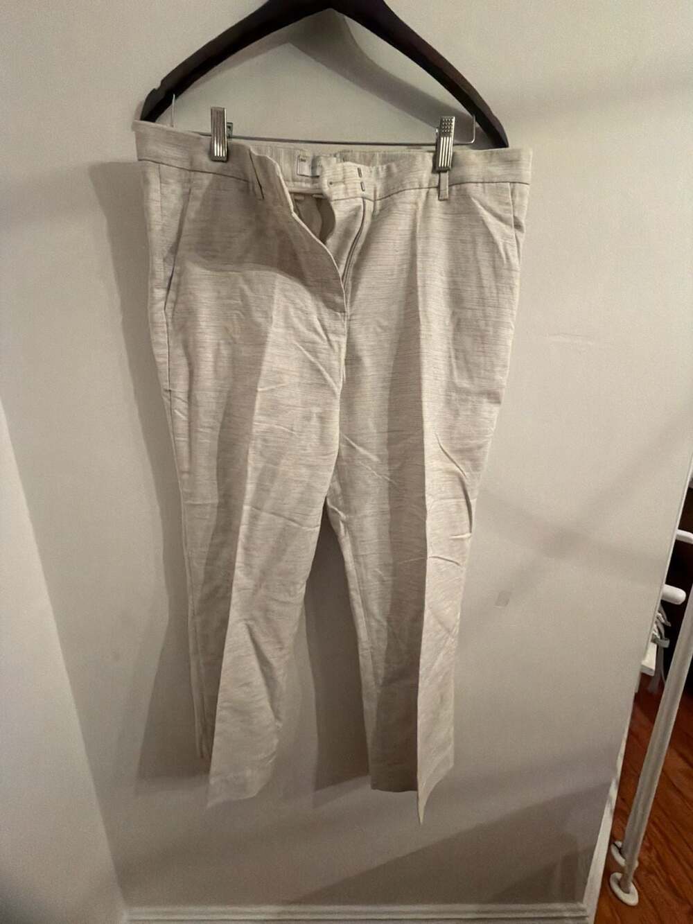 Gap Tailored Crop Stretch Pants Size 12R Cream Textured